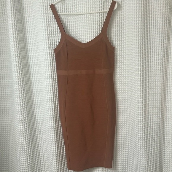 Bardot Katy Knit Dress Chestnut Tan Medium 8 - Picture 3 of 10